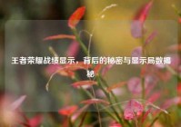 王者荣耀战绩显示，背后的秘密与显示局数揭秘