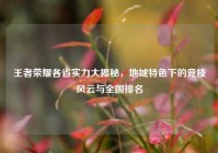 王者荣耀各省实力大揭秘，地域特色下的竞技风云与全国排名