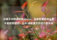 从跑不动到满帧畅玩Steam，玩家配置选择从来不是越贵越好，这些C盘配置文件技巧更实用