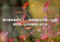 敲开趣味编程大门，CS领域超好玩代码+CSGO实用代码，让我彻底爱上写代码