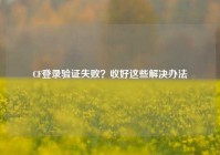 CF登录验证失败？收好这些解决办法