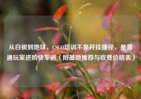 从白银到地球，CSGO培训不是开挂捷径，是普通玩家进阶快车道（附基地推荐与收费价格表）