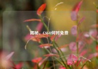 揭秘，CSGO何时免费
