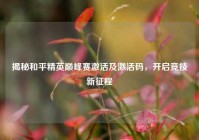 揭秘和平精英巅峰赛激活及激活码，开启竞技新征程