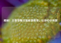 揭秘！王者荣耀斗篷掉落概率，让你心中有数