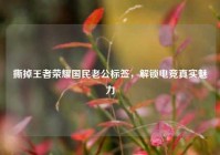 撕掉王者荣耀国民老公标签，解锁电竞真实魅力
