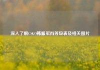 深入了解CSGO韩服军衔等级表及相关图片
