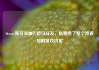 Steam新号添加的首位好友，是我攒了整个青春期的游戏约定