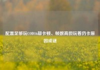 配置足够玩COD16却卡顿、帧数高但玩着仍卡原因成谜
