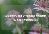 PUBG游客账户，新手试玩临时跳板还是账号陷阱？附账号绑定操作指南