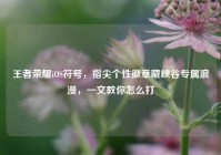 王者荣耀iOS符号，指尖个性徽章藏峡谷专属浪漫，一文教你怎么打