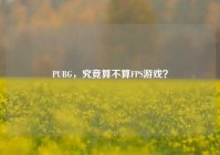 PUBG，究竟算不算FPS游戏？