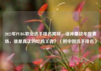 2022年PUBG职业选手排名揭晓，诸神鏖战年度赛场，谁是真正的吃鸡王者？（附中国选手排名）