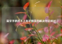 蓝牙手柄连不上和平精英的解决办法探讨