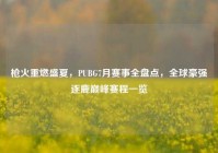 枪火重燃盛夏，PUBG7月赛事全盘点，全球豪强逐鹿巅峰赛程一览