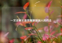 一文详解王者荣耀跟随别人的方法