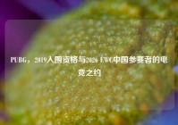 PUBG，2019入围资格与2026 EWC中国参赛者的电竞之约