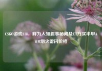 CSGO游戏818，鲜为人知趣事秘闻及CT方买半甲AWM烟火雷闪价格