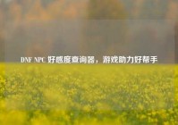 DNF NPC 好感度查询器，游戏助力好帮手