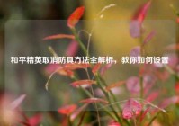 和平精英取消防具方法全解析，教你如何设置