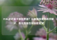 PUBG正式服卡加载界面？从根源排查到高效解决，看完直接告别加载噩梦