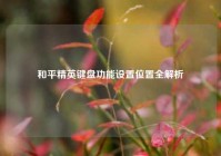 和平精英键盘功能设置位置全解析