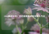 CSGO观战社区，开启新观赛体验及加入方法