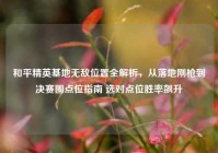 和平精英基地无敌位置全解析，从落地刚枪到决赛圈点位指南 选对点位胜率飙升