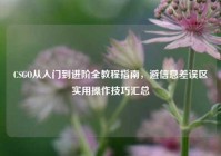 CSGO从入门到进阶全教程指南，避信息差误区实用操作技巧汇总