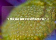 王者荣耀走南闯北连招秘籍及设置方法