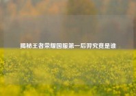 揭秘王者荣耀国服第一后羿究竟是谁