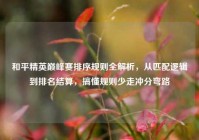 和平精英巅峰赛排序规则全解析，从匹配逻辑到排名结算，搞懂规则少走冲分弯路