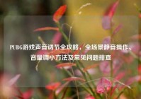 PUBG游戏声音调节全攻略，全场景静音操作、音量调小方法及常见问题排查