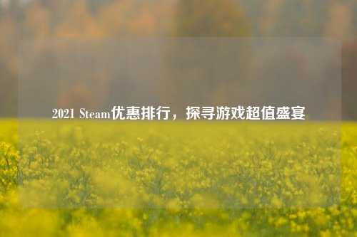 2021 Steam优惠排行,探寻游戏超值盛宴