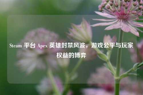 Steam 平台 Apex 英雄封禁风波，游戏公平与玩家权益的博弈