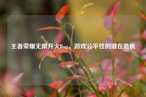 王者荣耀无限开火Bug,游戏公平性的潜在危机