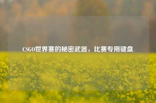 CSGO世界赛的秘密武器，比赛专用键盘
