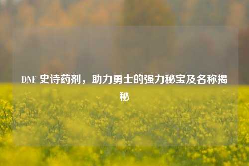 DNF 史诗药剂,助力勇士的强力秘宝及名称揭秘