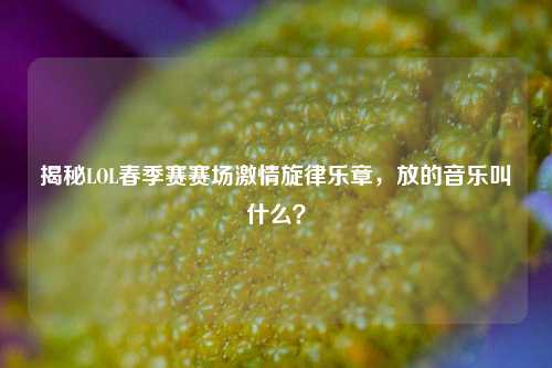 揭秘LOL春季赛赛场激情旋律乐章，放的音乐叫什么？
