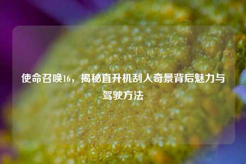 使命召唤16，揭秘直升机刮人奇景背后魅力与驾驶方法