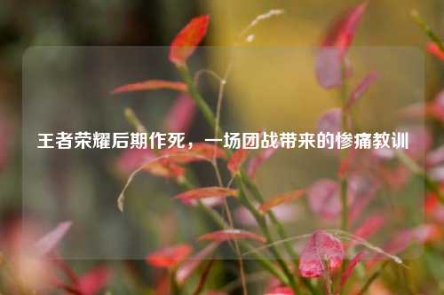王者荣耀后期作死,一场团战带来的惨痛教训