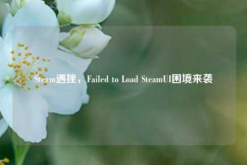 Steam遇挫,Failed to Load SteamUI困境来袭