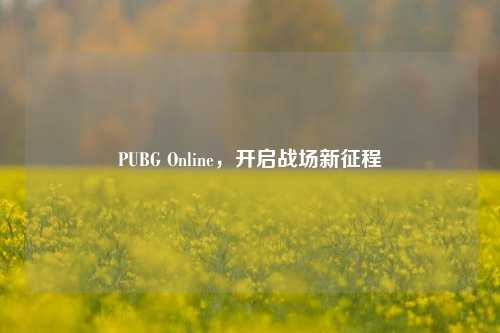 PUBG Online，开启战场新征程