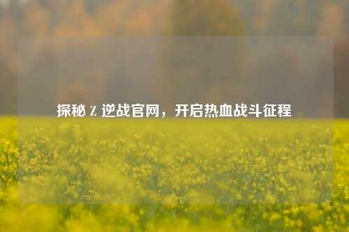 探秘 Z 逆战官网,开启热血战斗征程