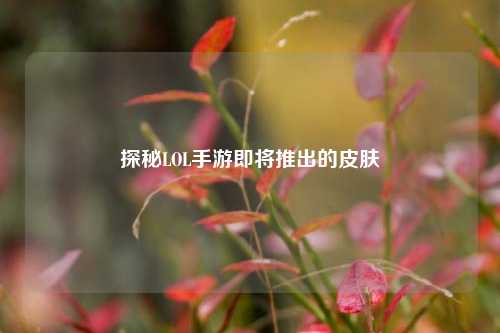 探秘LOL手游即将推出的皮肤