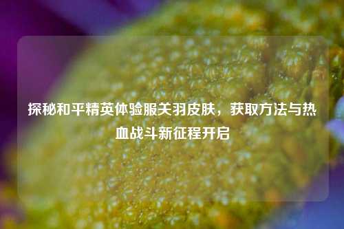 探秘和平精英体验服关羽皮肤,获取方法与热血战斗新征程开启