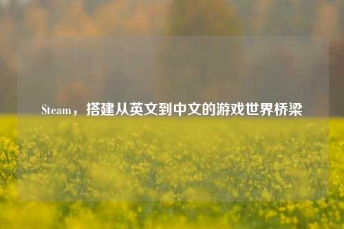 Steam,搭建从英文到中文的游戏世界桥梁