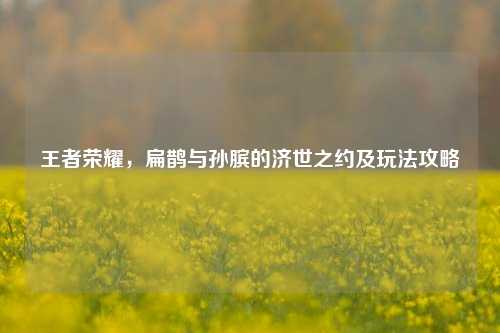 王者荣耀，扁鹊与孙膑的济世之约及玩法攻略