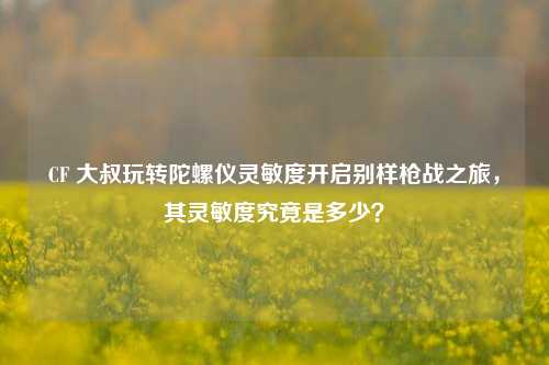 CF 大叔玩转陀螺仪灵敏度开启别样枪战之旅，其灵敏度究竟是多少？
