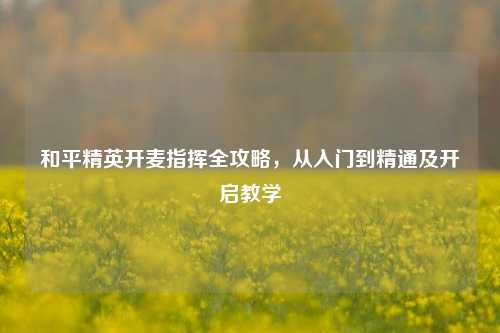 和平精英开麦指挥全攻略,从入门到精通及开启教学